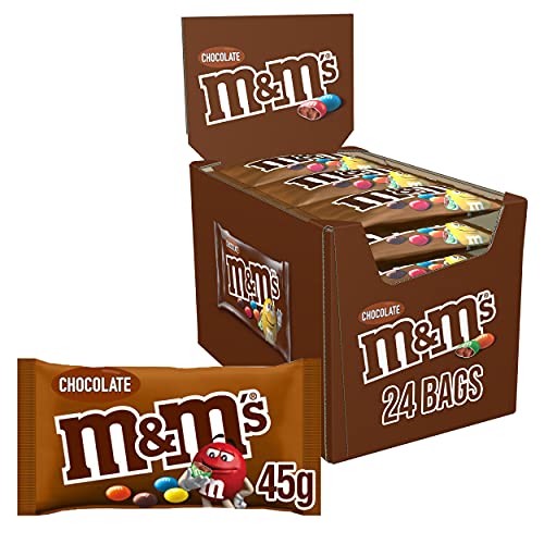 M&M's Choco Snack en Bolitas de Colores de Chocolate con Leche (24 bolsitas x 45g)