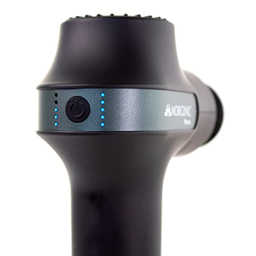 Mobiclinic, Pistola de Masaje Muscular, Marca Española, Pistola para dar masajes, 6 cabezales diferentes, Masajeador de Músculos de Tejido Profundo, 6 Niveles de intensidad regulables, Gris
