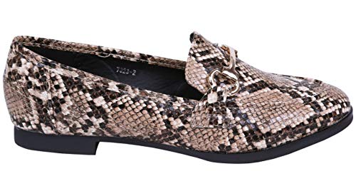 Mocasines de Piel de Serpiente, Hebilla Dorada, imitación Cuero Vices 38 EU