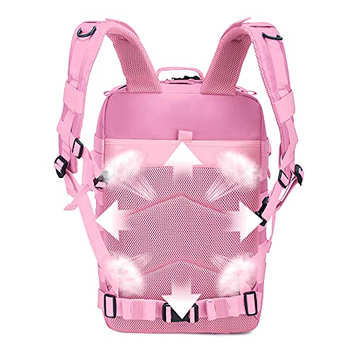 Mochila 45L Táctica Militar USA Impermeable Deportiva Caza Aire Libre Deportes Gimnasio Portatil Oxford 900D (Rosa)