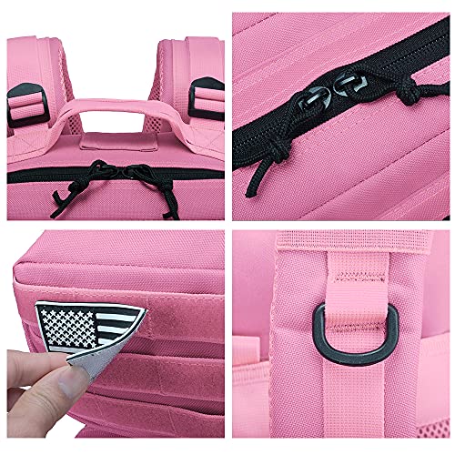 Mochila 45L Táctica Militar USA Impermeable Deportiva Caza Aire Libre Deportes Gimnasio Portatil Oxford 900D (Rosa)