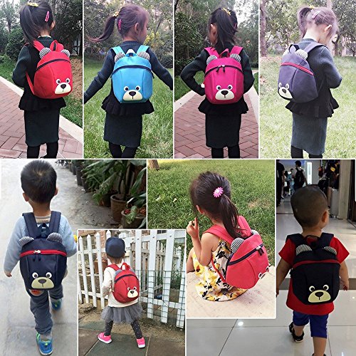 Mochila de bebé 3D Bear con arnés de seguridad para niños, mochila antipérdida, bolsa de hombro con correa extraíble, mochila para guardería, escuela primaria, unisex de 1 a 3 años