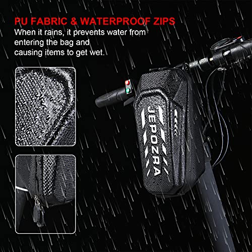 Mochila Patinete Electrico,Accesorios para Patinete Electrico,Bolsa Patinete de Manillar para Xiaomi Scooters Eléctricos, Bolsa Grande de Cáscara Dura (24.5X12.5X11.5CM) (negro-01)