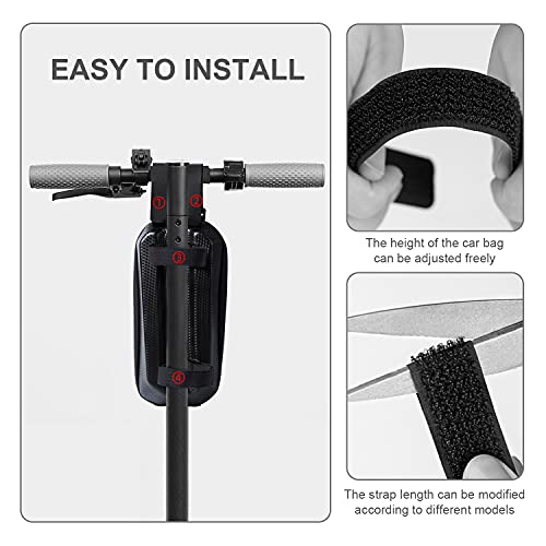 Mochila Patinete Electrico,Accesorios para Patinete Electrico,Bolsa Patinete de Manillar para Xiaomi Scooters Eléctricos, Bolsa Grande de Cáscara Dura (24.5X12.5X11.5CM) (negro-01)