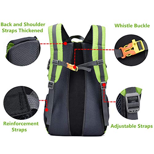 Mochilas De Marcha Mochila De Senderismo Mujer Hombre Resistente Al Agua 30L litros Chico Chica Al Aire Libre Ligera Gran Capacidad para Viajes Escalada Trekking Backpack (2-Verde)