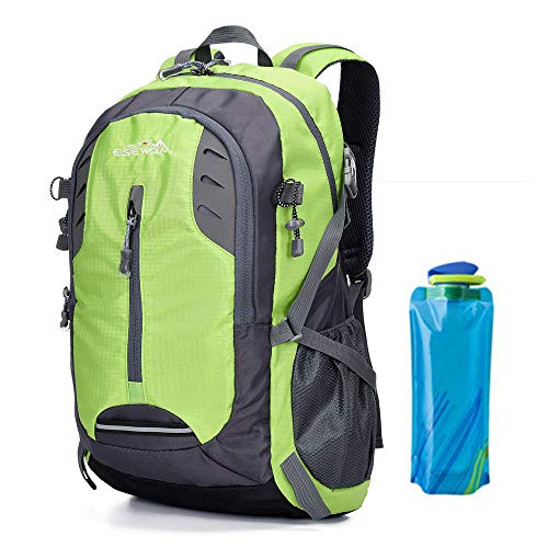 Mochilas De Marcha Mochila De Senderismo Mujer Hombre Resistente Al Agua 30L litros Chico Chica Al Aire Libre Ligera Gran Capacidad para Viajes Escalada Trekking Backpack (2-Verde)