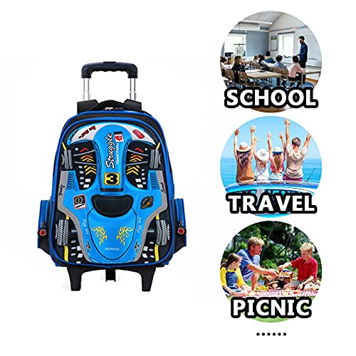 Mochilas Escolares con Ruedas para Niños Impermeable Bolsas Escolares Niño Mochila Escolar con Carrito Mochilas Trolley para Estudiantes de Primaria besbomig