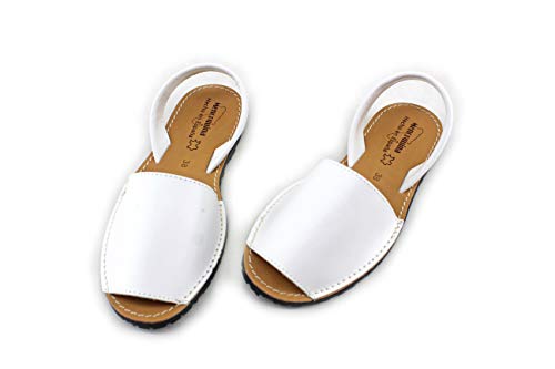 Modelisa - Sandalia Menorquina para Mujer (Blanco, Numeric_37)