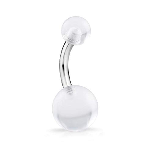 MODRSA 14G Piercing Ombligo 10MM 12 Estilo Turquesa CZ Opal Barriga Piercing Acero Quirúrgico Cuerpo Joyería de Corps para Mujeres Niña Banana Barbells Piercing