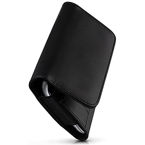 moex Cómoda funda horizontal con clip para cinturón compatible con Oppo A15, uso universal con trabilla para cinturón y cierre magnético, color negro