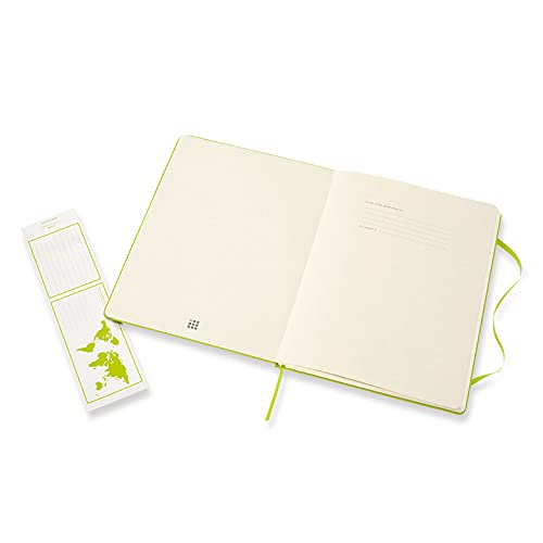 Moleskine - Cuaderno Clásico con Hojas de Rayas, Tapa Dura y Cierre con Goma Elástica, Tamaño XL 19 x 25 cm, Color Verde Limón, 192 páginas