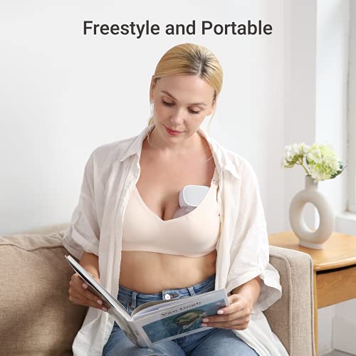 Momcozy Sacaleches Electricos, Extractor de Leche Electrico Portátil Manos Libres, Bombeo Fuerte, Leche a Prueba de Fugas, Ultra Silenciosa, Sin Dolor, Ligera con 2 Modos y 5 Niveles-24MM (Gris)