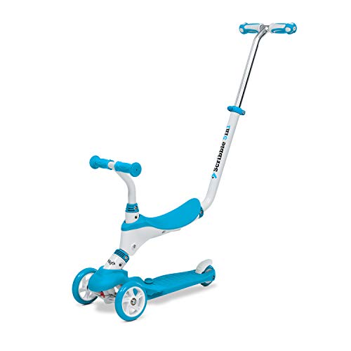Mondo On&Go – Patinete para niños 5 en 1 – Patinete con Asiento, Pedales de Goma Blandos y Grandes Scooter de 3 Ruedas para niños – Edad de 1 a 5 años | Máximo 50 kg – Color Azul – 28572