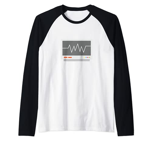 Monitor de electrocardiograma Cardiología Camiseta Manga Raglan