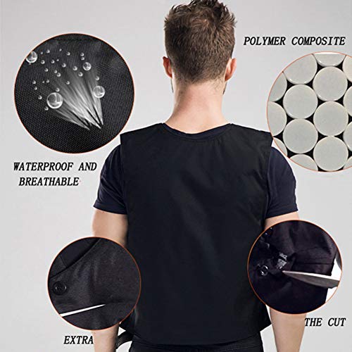 MOOLUNS Chaleco Sequridad,Al Aire Libre Proteccion Chaleco Táctico La Seguridad Chaleco Equipo De Seguridad, Aplicar para Uso Diario, CS Real, Invisible Chaleco Anti-Corte,Negro