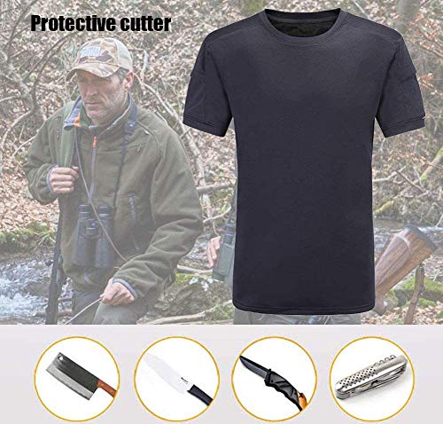 MOOLUNS Chaleco Sequridad,Verano Frente y Detrás La Seguridad Chaleco De Puñalada,Al Aire Libre Entrenamiento Físico Anti-Cuchillo Camiseta Táctica Protección Corporal,Cómodo y Transpirable,L