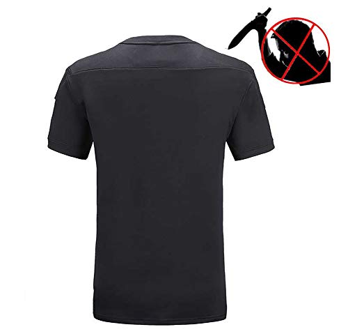MOOLUNS Chaleco Sequridad,Verano Frente y Detrás La Seguridad Chaleco De Puñalada,Al Aire Libre Entrenamiento Físico Anti-Cuchillo Camiseta Táctica Protección Corporal,Cómodo y Transpirable,L