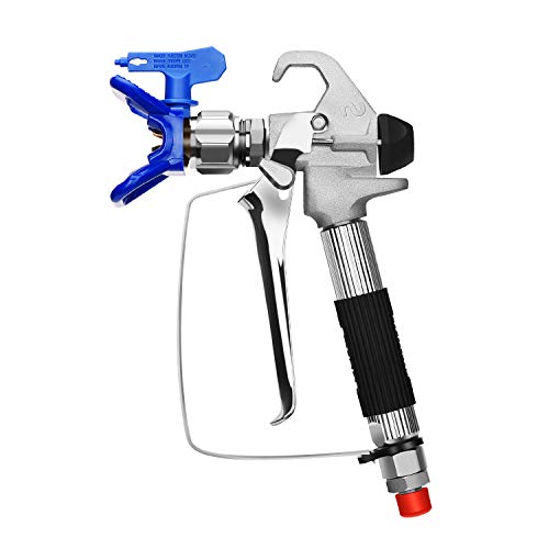 MOPEI Airless Pistola Pulverizadora y Manguera con poste de extensión de 8 ”, que incluye protector de boquilla y boquilla 517, 3600 PSI