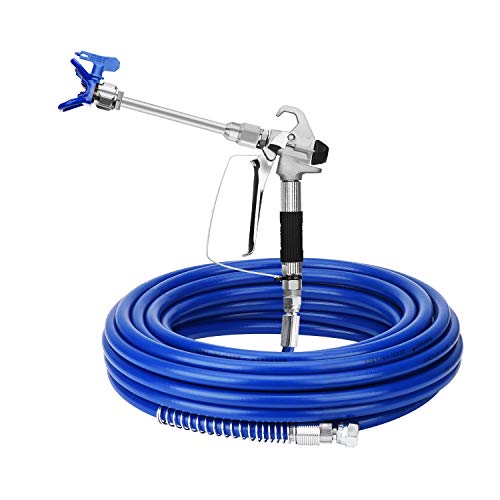 MOPEI Airless Pistola Pulverizadora y Manguera con poste de extensión de 8 ”, que incluye protector de boquilla y boquilla 517, 3600 PSI