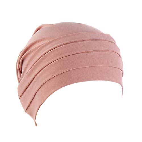 MoreChioce Sombrero de Quimioterapia de Verano,Mujer Sombrero de Noche,Turbante Arabe para la Cabeza,Sombrero Hijab para Cáncer Quimioterapia Chemo Oncológico,Pérdida de Cabello,Rosa claro