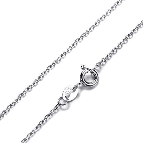 Morella Collar de Mujer con Colgante Letra M de 925 Plata rodiada con Piedras de circonita para Damas 45cm Color Blanco