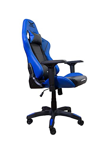 MOUBA Silla Gaming Silla Oficina Sillón Gamer Apoyabrazos 4D Diseño Ergonómico Función de Inclinación Soporta hasta 150 kg Colores (Azul-Negro) Amarillo roja Azul Blanca Purpura Lila (Azul)