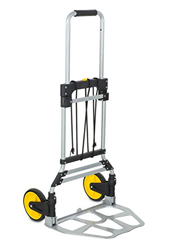 Mount-it! Carro de Mano y Plataforma rodante Plegable, 264 LB de Capacidad Carro de Equipaje de Servicio Pesado con asa telescópica y Ruedas de Goma, Plateado, Negro, Amarillo,