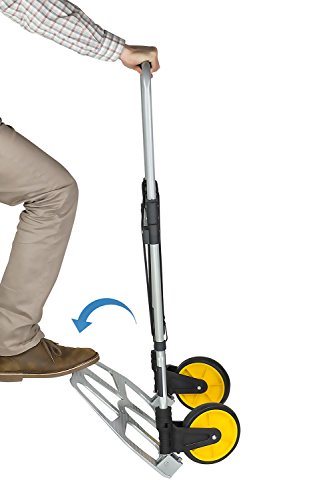 Mount-it! Carro de Mano y Plataforma rodante Plegable, 264 LB de Capacidad Carro de Equipaje de Servicio Pesado con asa telescópica y Ruedas de Goma, Plateado, Negro, Amarillo,