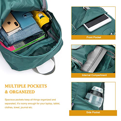 MOUNTAINTOP Mochila Plegable Unisex 28L Mochila Ligera Impermeable Mochila de Senderismo Ultraligera Mochila de Marcha Plegable Mochila para Deportes al Aire Libre Senderismo Bici Viajes Acampada