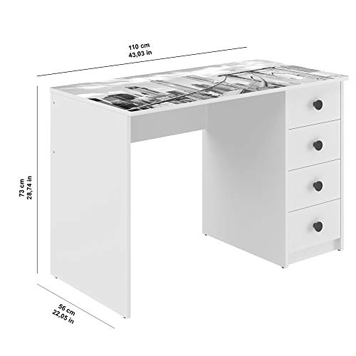 Movian Constance Modern - Escritorio con 4 cajones, 56 x 110 x 73,5 cm (Impresión)