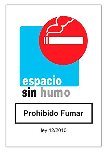 MovilCom® - Adhesivo TRANSPARENTE PROHIBIDO FUMAR ESPACIO SIN HUMO 200X300mm Señal prohibición (ref.RD46552)