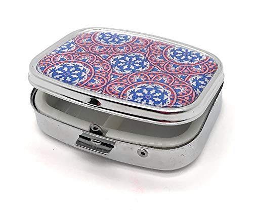 MovilCom® Pastillero diario de bolsillo organizador 2 compartimentos, pastillero organizador pastillas toma diaria, caja medicamentos (mod.653203)