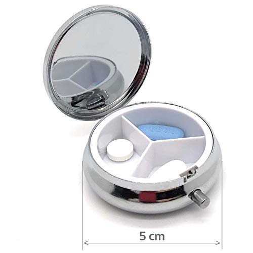 MovilCom® Pastillero diario de bolsillo organizador 3 compartimentos, pastillero organizador pastillas toma diaria, caja medicamentos 3 unidades (mod.653304, 653305 y 653306)