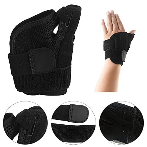 MOVKZACV Estabilizador de pulgar, férula transpirable para el pulgar con soporte para muñeca, estabilizador de pulgar para artritis,alivio del dolor del túnel carpiano y esguince de pulgar (negro)