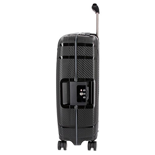 Movom Newport Maleta de cabina Negro 40x55x20 cms Rígida Polipropileno Cierre TSA 36L 3Kgs 4 Ruedas Dobles Equipaje de Mano