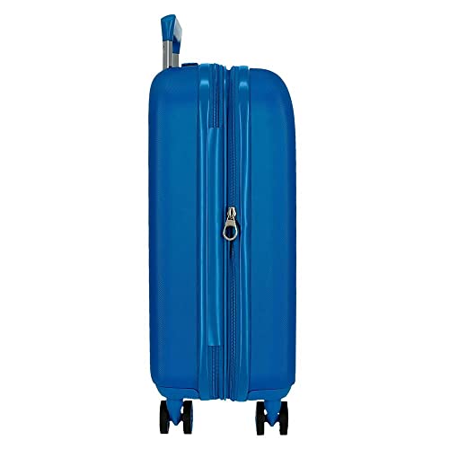Movom Riga Maleta de Cabina Azul 40x55x20 cms Rígida ABS Cierre combinación 37L 3Kgs 4 Ruedas Dobles Extensible Equipaje de Mano