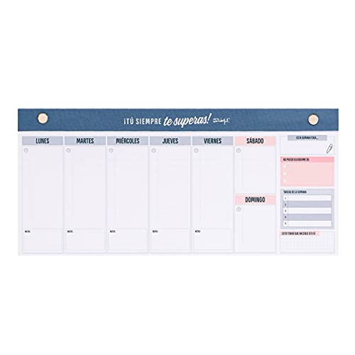 Mr Wonderful Organizador semanal estrecho para planificarte fenomenal, Multicolor