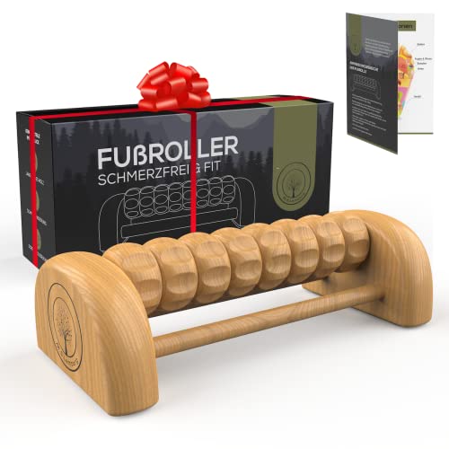 M.S.Lemberg Rodillo de masaje para pies de madera, agradable masaje de pies: contra espolones calcáneos, fascitis plantar, reflexología del pie, rodillo de masaje para pies, masajeador de pies