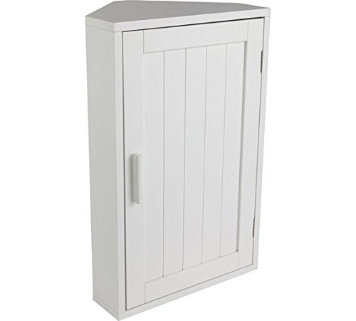 Mueble de esquina para baño, color blanco, de madera