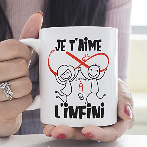 Mugffins Mug/Tasse Saint Valentin (Je t'aime) - Je t'aime à l'infini - Idées Cadeaux Romantique pour Amoureux/Petits Amis/Copains