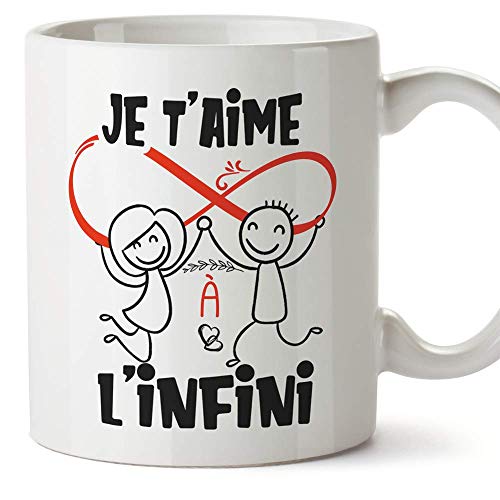 Mugffins Mug/Tasse Saint Valentin (Je t'aime) - Je t'aime à l'infini - Idées Cadeaux Romantique pour Amoureux/Petits Amis/Copains