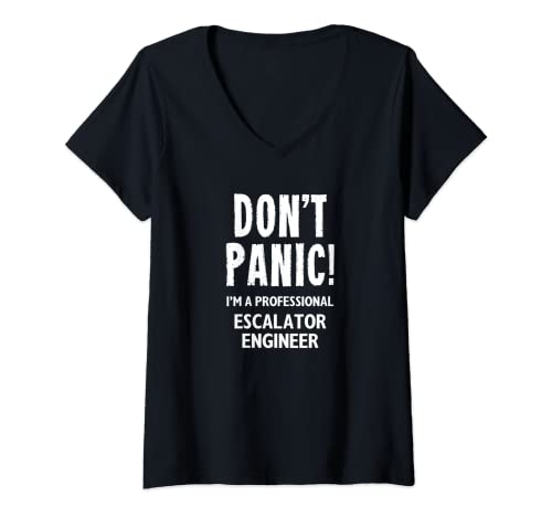 Mujer Ingeniero de escaleras mecánicas Camiseta Cuello V