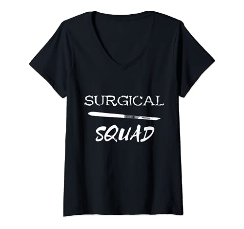 Mujer Quirúrgico Escuadrón Equipo de cirujanos Cirugía Camiseta Cuello V