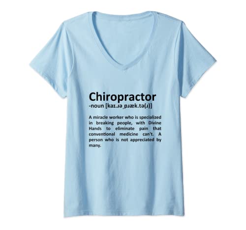 Mujer Significado y definición de quiropráctico divertido Camiseta Cuello V