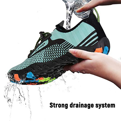Mujer Zapatos de Agua Hombre Buceo Snorkel Escarpines de Surf Playa Natación Deportes acuáticos(244-Verde,38EU)