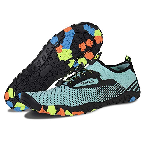 Mujer Zapatos de Agua Hombre Buceo Snorkel Escarpines de Surf Playa Natación Deportes acuáticos(244-Verde,42EU)