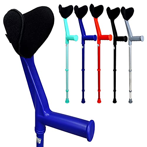 Muletas Comfort ortopédicas con relleno para antebrazo (2 unidades) en varios colores, muletas canadienses (BLU)
