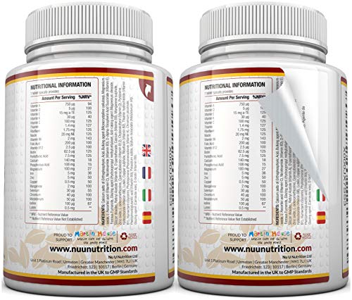 Multivitamins & Minerals Formula | 24 Multivitaminico Complemento Vitamínico (Vitaminas y Minerales | Vegetariano Hombre/Mujer | Suministro Para Un Año 365 Comprimidos Suplemento de Nu U Nutrition