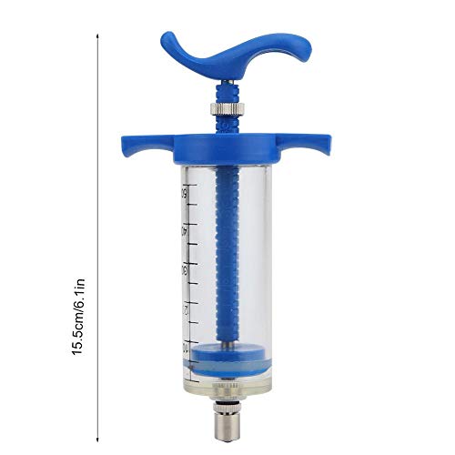 Mumusuki Jeringa Animal Reutilizable Jeringa Veterinaria Jeringa de Acero plástico 50ml para Equipos de Aves de Corral agrícolas Animales