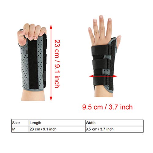 Muñequera con cierre de velcro, férula de muñeca para aliviar el dolor de muñeca, túnel carpiano, para fijación y corrección, vendajes de muñeca para estabilización de la mano (izquierda)
